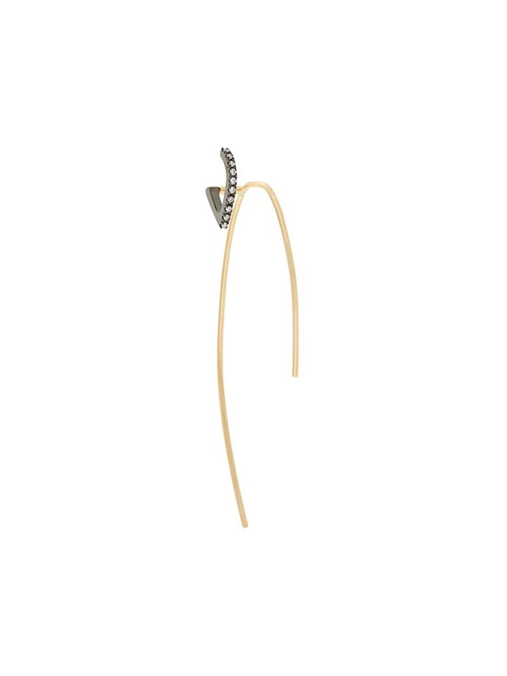 Maria Black 'elodie Noir' Twirl Diamond Earring - Metallic