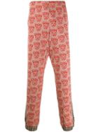 Gucci Jacquard Tiger Side Panelled Trousers - Orange