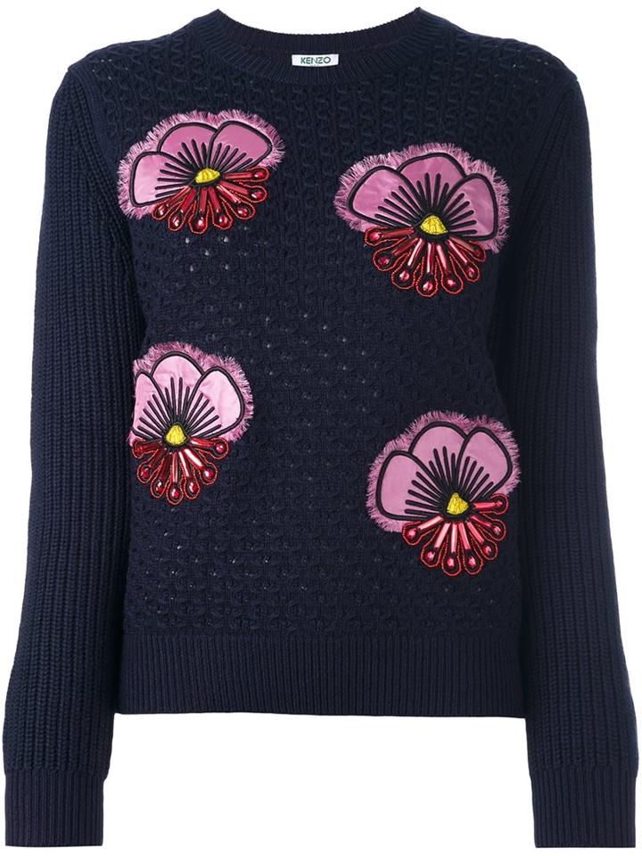 Kenzo 'tanami' Jumper, Women's, Size: Xs, Blue, Wool