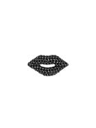 Sonia Rykiel Embellished Lip Brooch - Black
