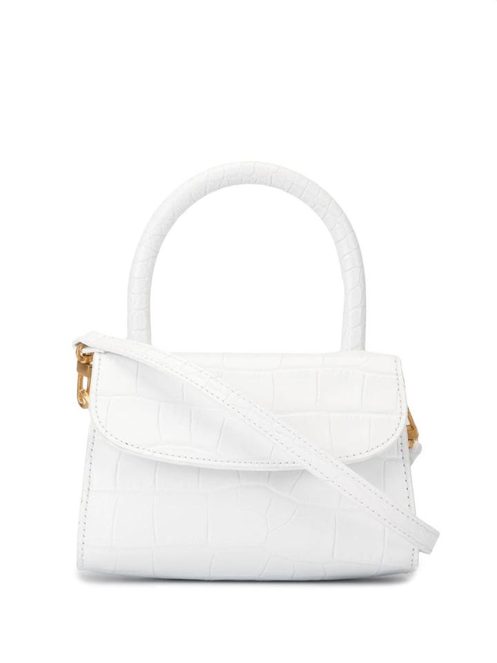 By Far Crocodile Embossed Mini Bag - White