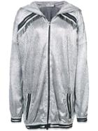 Patbo Metallic Hooded Bomber Jacket