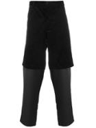 Comme Des Garçons Shirt Two Tone Trousers, Men's, Size: Large, Black, Cotton/polyester/wool
