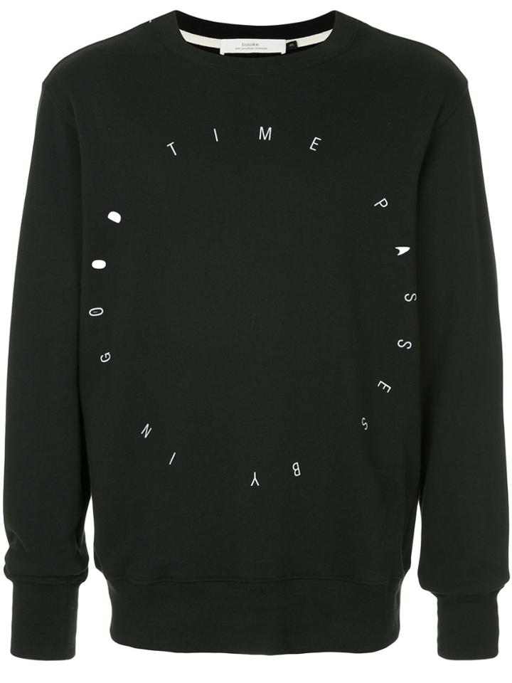 Bassike Slogan Long-sleeve Sweatshirt - Black