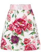 Dolce & Gabbana Floral Printed Skirt - White