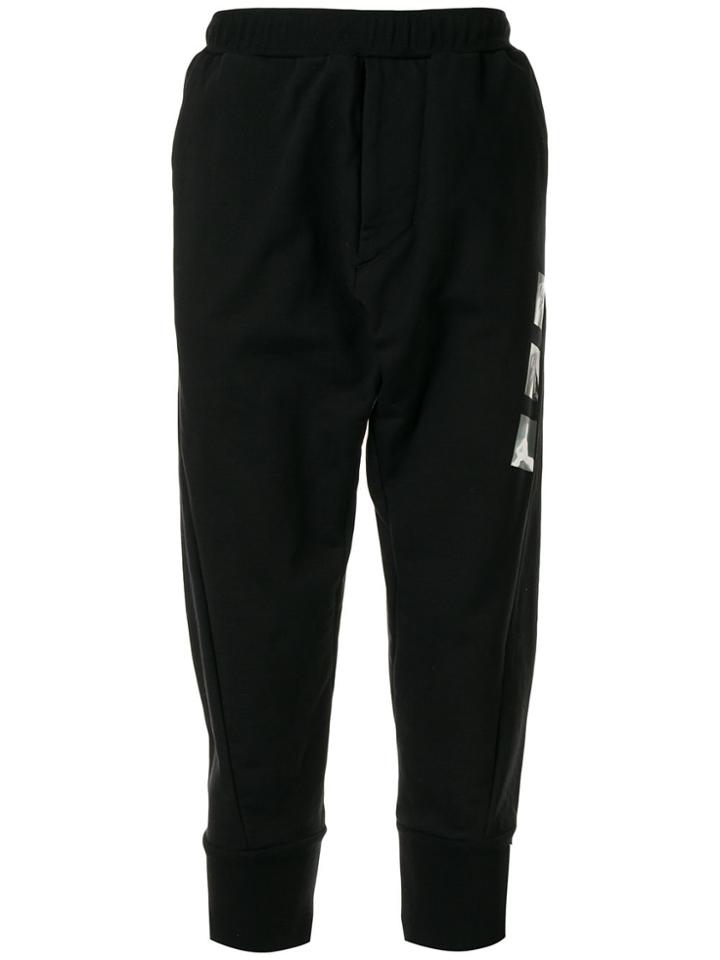 Julius Cropped Track Pants - Black