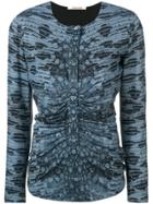 Roberto Cavalli Printed Gathered Front Top - Blue