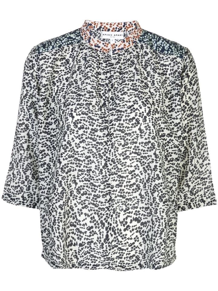Apiece Apart Spotted V-neck Blouse - White