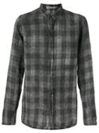 Transit Checked Shirt, Men's, Size: Xs, Grey, Linen/flax