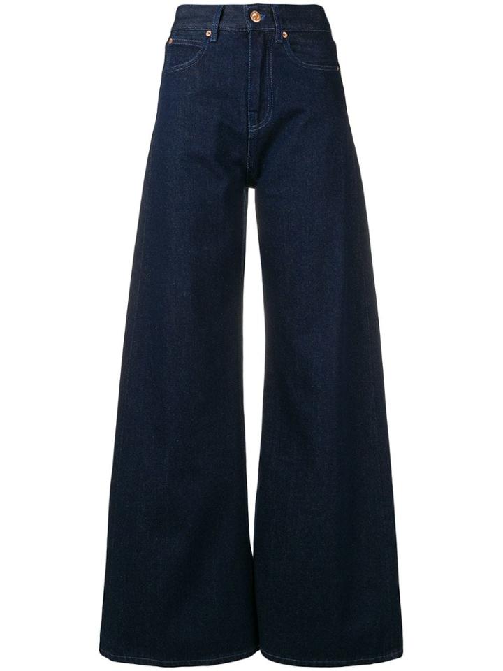 Aspesi High Waisted Flared Jeans - Blue