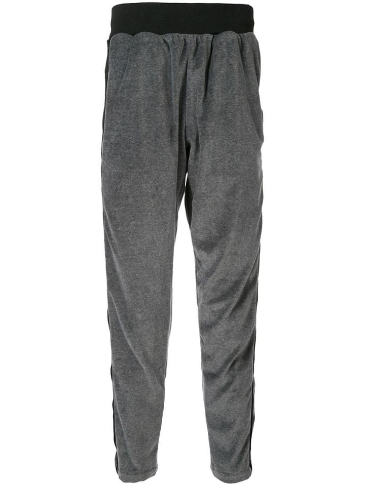 Daniel Patrick Velour Snap Track Pants - Grey