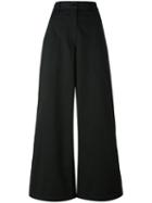 Barena Wide-legged Trousers, Women's, Size: 42, Black, Cotton/spandex/elastane