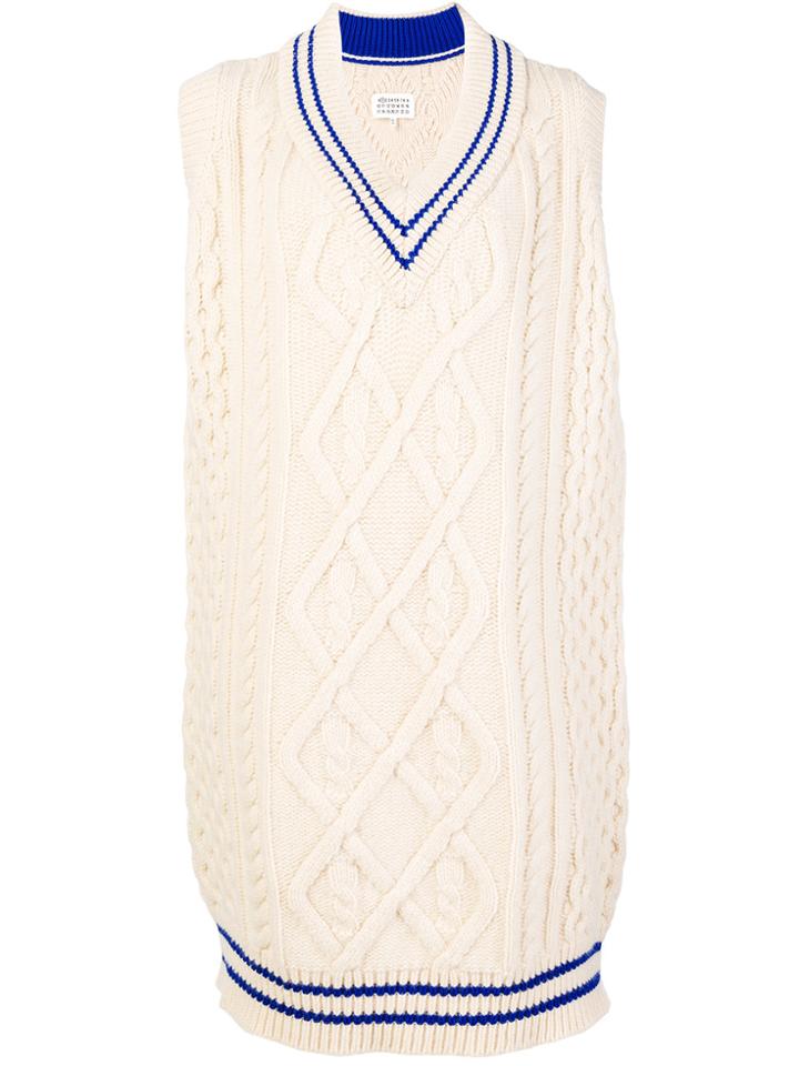 Maison Margiela Cable Knit Sweater Dress - Nude & Neutrals