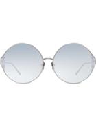 Linda Farrow Carousel C7 Oversized Round Sunglasses - Gold
