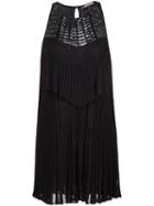 Roberto Cavalli Macrame Pleated Dress
