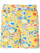 Kiton Floral Print Swim Shorts - Yellow