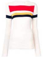 Victoria Beckham Long Sleeved Stripe Top - White
