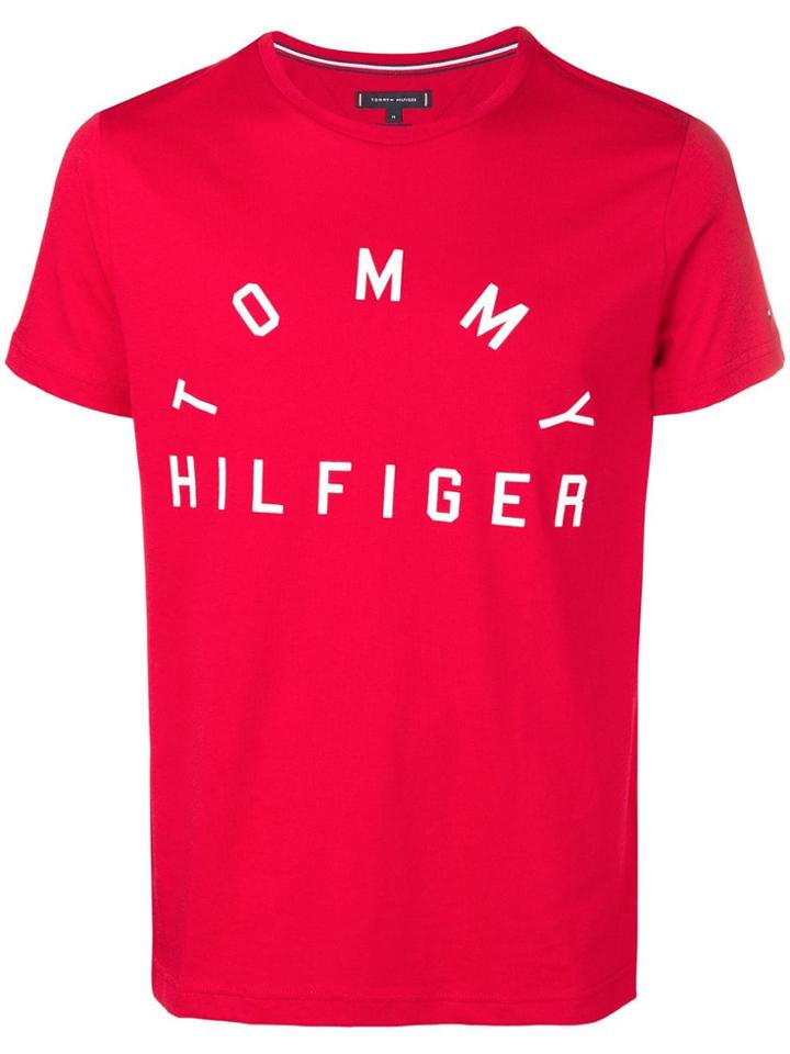 Tommy Hilfiger Brand Print T-shirt - Red