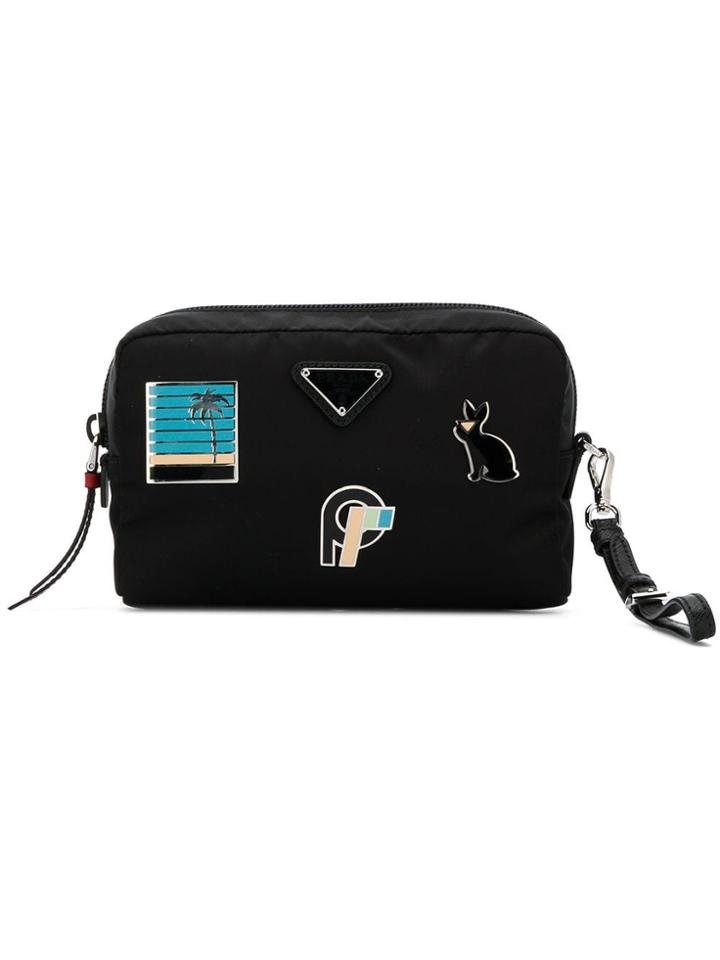 Prada Zipped Cosmetic Pouch - Black