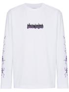 Palm Angels Dance Death Print Long Sleeve Top - White