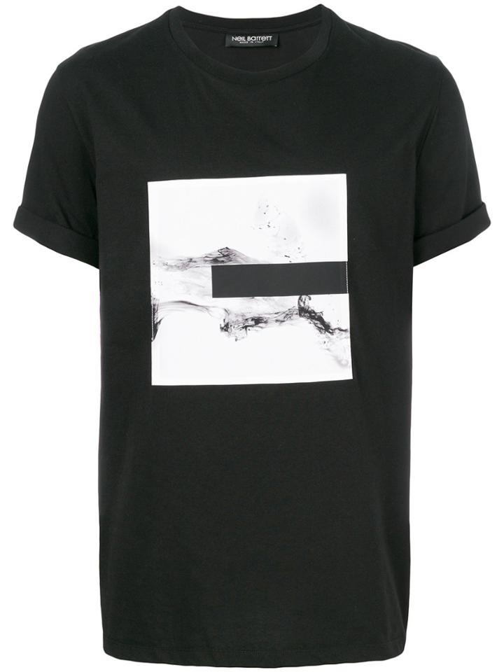 Neil Barrett Graphic Print Tape Detail T-shirt - Black