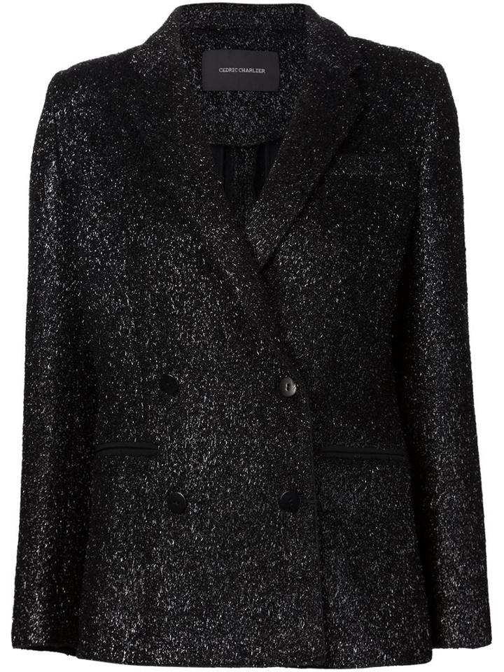 Cedric Charlier Double Breasted Tinsel Blazer