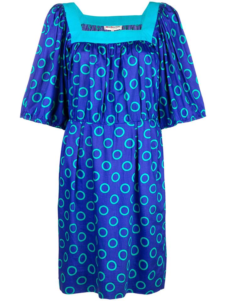 Yves Saint Laurent Vintage Circle Print Dress - Pink & Purple