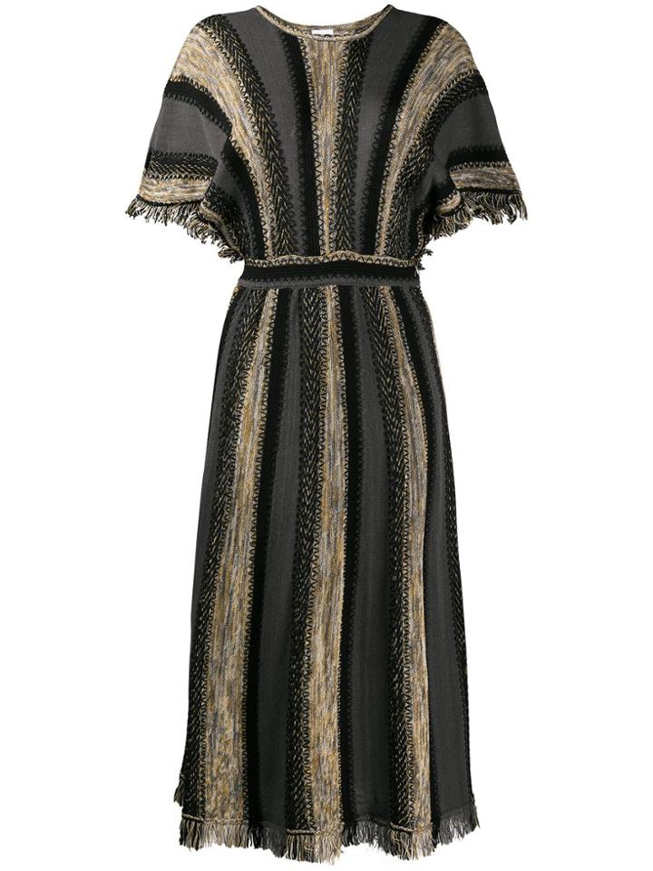 M Missoni Striped Long Dress - Grey
