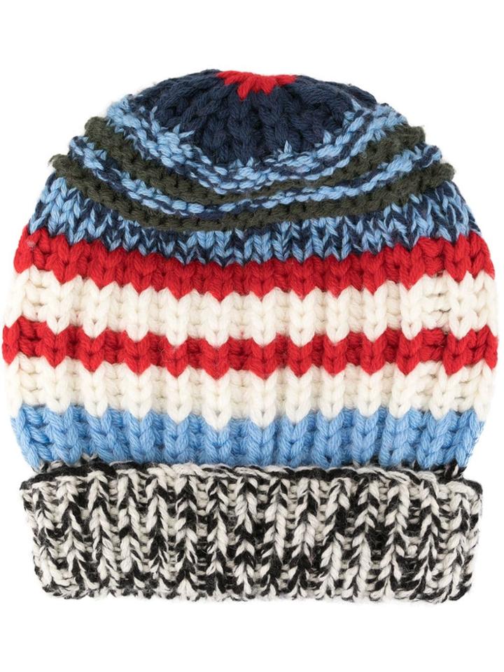Sonia Rykiel Intarsia Knitted Beanie - White