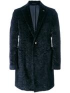 Gabriele Pasini Shearling Single Breasted Coat - Blue