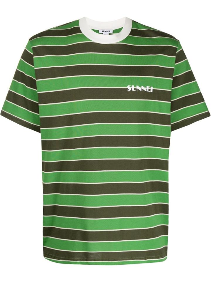 Sunnei Striped Pattern T-shirt - Green