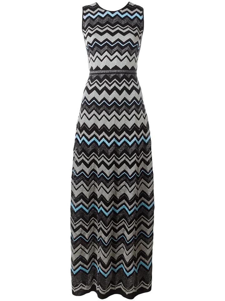 Missoni Zig-zag Pattern Long Dress, Women's, Size: 44, Black, Polyamide/polyester/cotton/metallic Fibre
