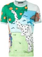 Dolce & Gabbana Elephant Print T-shirt, Men's, Size: 48, Green, Cotton