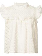 Anine Bing - Ruffle Trim Blouse - Women - Cotton/polyester - L, Women's, White, Cotton/polyester