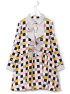 Fendi Kids Ruffle Trim Checked Dress, Girl's, Size: 12 Yrs