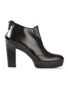 Santoni Platform Chunky Heel Ankle Boots - Black