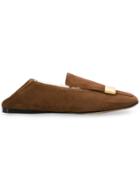 Sergio Rossi Square Toe Ballerina Shoes - Brown