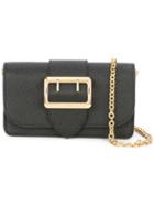Burberry Buckle Detail Crossbody Bag, Women's, Black, Calf Leather/polyester
