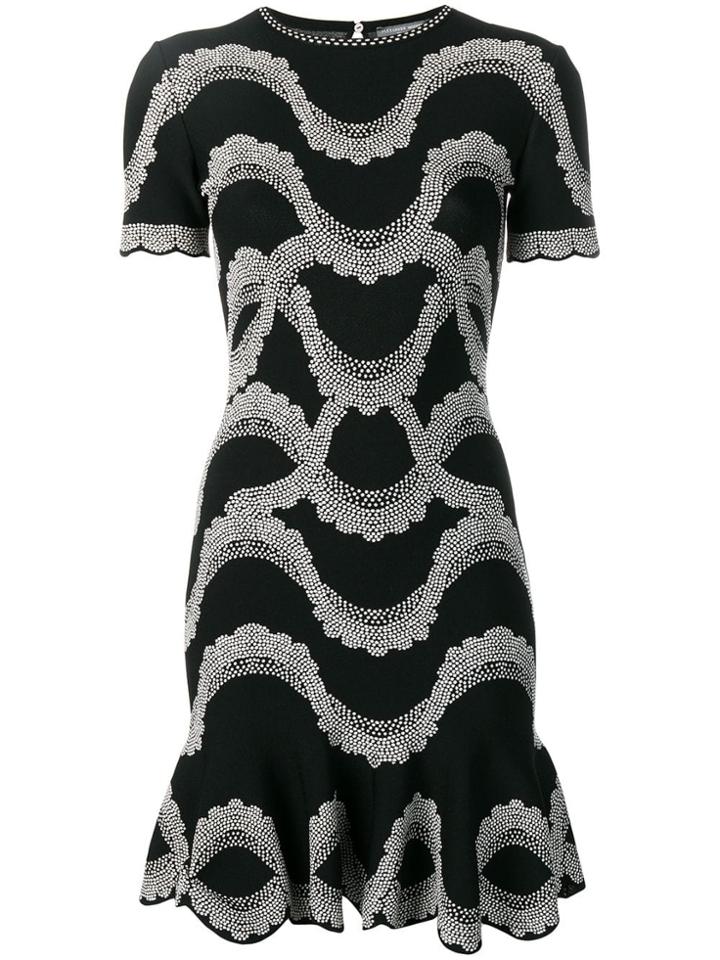 Alexander Mcqueen Embellished A-line Dress - Black