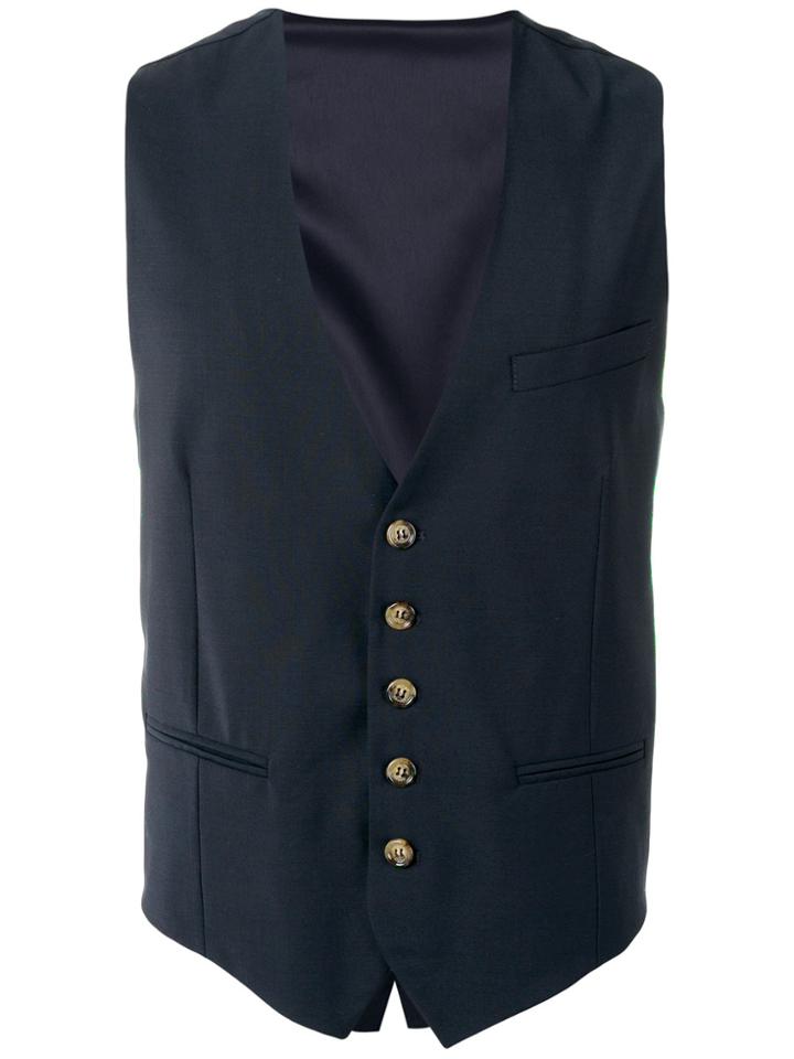 Eleventy Slim-fit Waistcoat - Blue