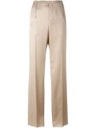 Calvin Klein Collection Satin Tailored Trousers, Women's, Size: 38, Nude/neutrals, Viscose/silk