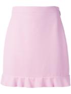 Msgm Pleated Trim Skirt, Women's, Size: 42, Pink/purple, Cotton/polyamide/spandex/elastane