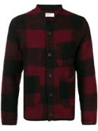Universal Works Check Buttoned Cardigan - Red