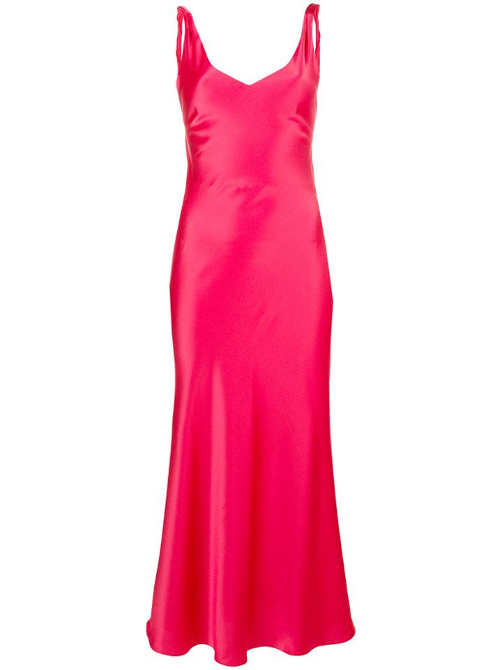 Blanca Draped Back Gown - Red