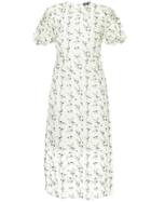 Markus Lupfer Floral Embroidered Sheer Dress - White
