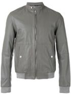 Calvin Klein Jeans - Zip Biker Jacket - Men - Cotton/leather - M, Grey, Cotton/leather
