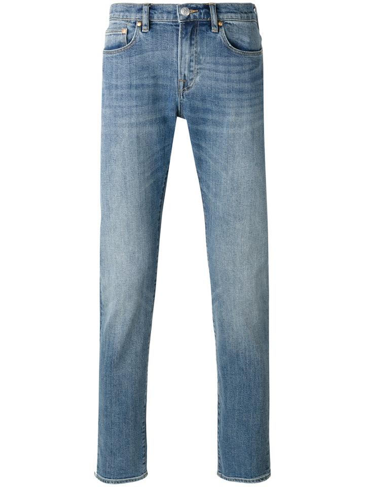 Ps By Paul Smith Faded Straight-leg Jeans, Men's, Size: 36/34, Blue, Cotton/polyurethane