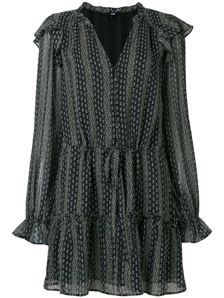 Paige Embroidered Shift Dress - Black