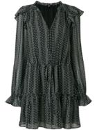Paige Embroidered Shift Dress - Black
