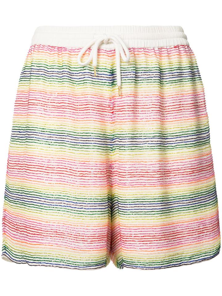 Ashish - Beaded Striped Shorts - Women - Silk/polyester - S, Women's, Silk/polyester